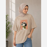 تیشرت زنانه باکسی طرح مینمال جذاب